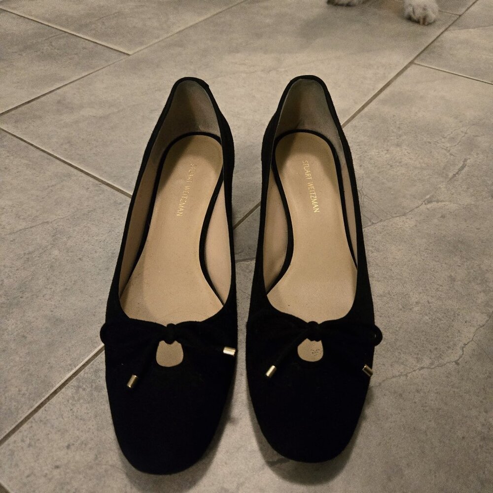 Stuart Weitzman Black Low Heel Pumps